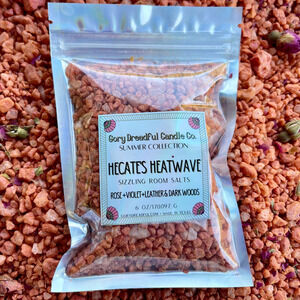 Hecate's Heatwave Sizzling Room Salt: Rose Violet Leather Dark Woods Scent